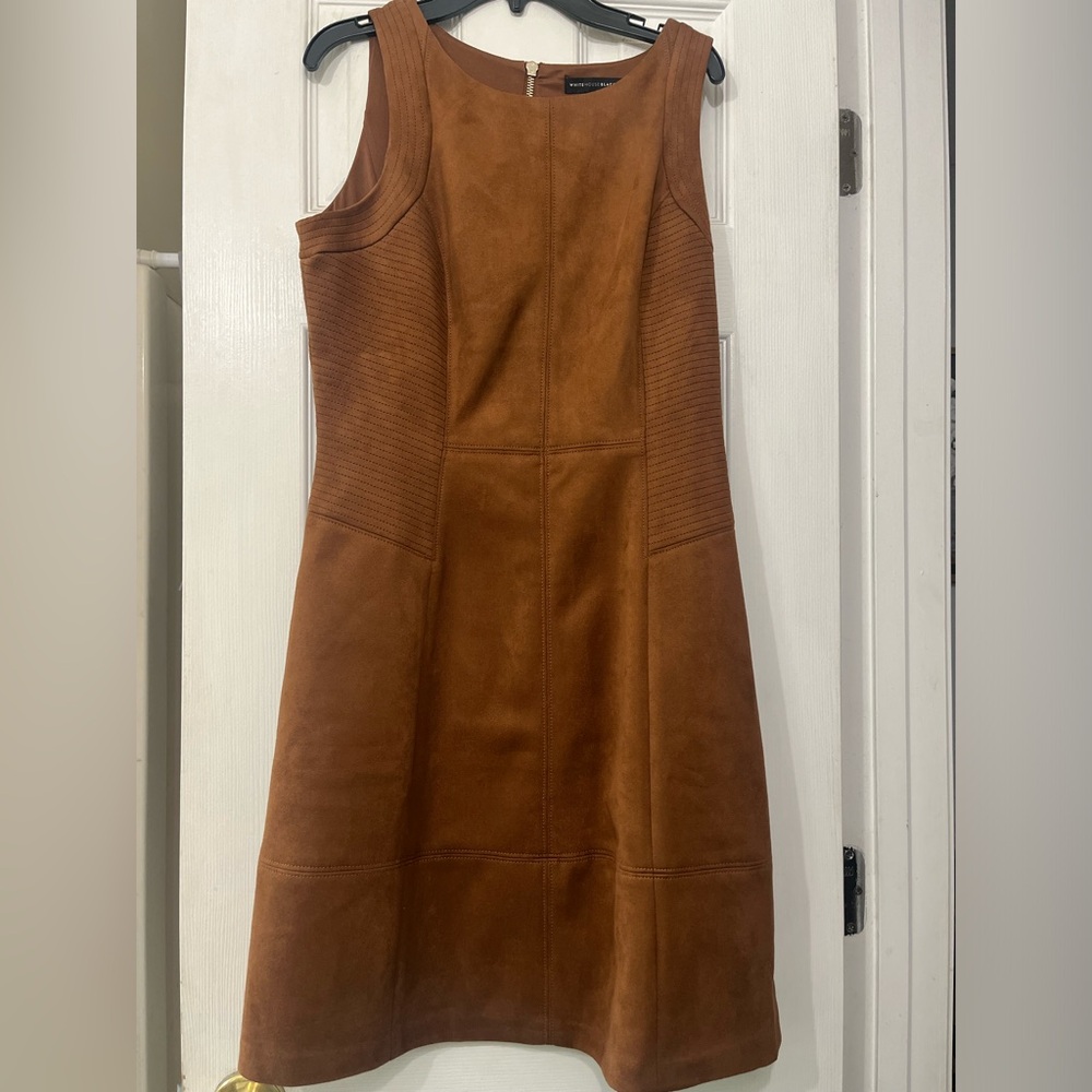 White House Black Market Suede Sleeveless A-Line Dress